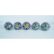 Sky Blue & Colorful Flower Design Ceramic Knob - For Bathroom Kitchen Cabinet Hardware Door Pulls Decorative Dresser - Pack Of 5