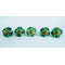 Dark Green Leaf Deign - Ceramic Knobs - Kitchen Cabinet Hardware Door Decorative Dresser Pulls - Set of 5