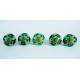 Dark Green Leaf Deign - Ceramic Knobs - Kitchen Cabinet Hardware Door Decorative Dresser Pulls - Set of 5