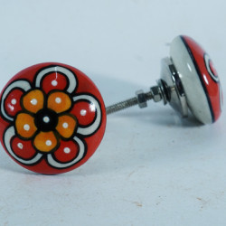 NOVELIKA -Modern Round Artistic Flower Design Knobs . For  Kitchen Cupboard ,Furniture Home Décor,  Cabinet - Drawer - Cabinet pulls - Door knobs. (Set Of 5.)