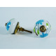White & Blue Leaf Design - Ceramic knobs - For Drawer Kitchen Cabinet Hardware Door Pulls Decorative Dresser - Set Of 5 