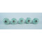Green & White Leaf Design Drawer Ceramic Knob - For Kitchen Cabinet Hardware Door Pulls Decorative Dresser - Pack Of 5