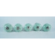 Green & White Leaf Design Drawer Ceramic Knob - For Kitchen Cabinet Hardware Door Pulls Decorative Dresser - Pack Of 5
