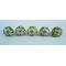 White & Leaf Flower Design Ceramic Knob - For Bathroom Kitchen Cabinet Hardware Door Pulls Decorative Dresser - Pack Of 5