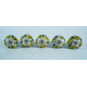 White & Leaf Flower Design Ceramic Knob - For Bathroom Kitchen Cabinet Hardware Door Pulls Decorative Dresser - Pack Of 5
