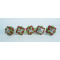Ceramic Knobs - Red & Green Mini Block Design - For Decorative Kitchen and Dresser Handles - Set Of 5