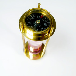 NOVELIKA- Sand Timer Hour Glass Sand Glass Clock Ideal for Workout Antique Nautical Décor with Compass, Pink (6 Minutes )