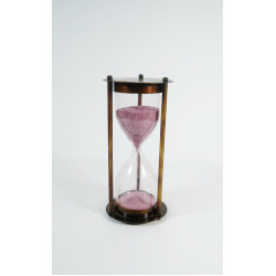 NOVELIKA -Ross London -Vintage Decorative Timer Hour Glass Sandglass Clock Ideal Brass 5 Minute Antique Brass Sand Timer (Set of 1)