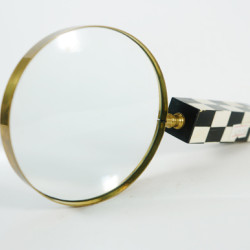 NOVELIKA - Black & White Boxes Handel -Magnifying Glass for Computer Desk-Gift for New Office bookshelf décor, coffee table décor 1 Pieces.