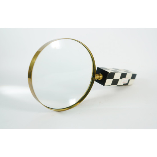 NOVELIKA - Black & White Boxes Handel -Magnifying Glass for Computer Desk-Gift for New Office bookshelf décor, coffee table décor 1 Pieces.