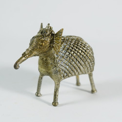 100% Brass Elephant Decorative Showpiece - For Home - Office - Interior Decor Handcrafted I Handmade | Gold colour Antique Design