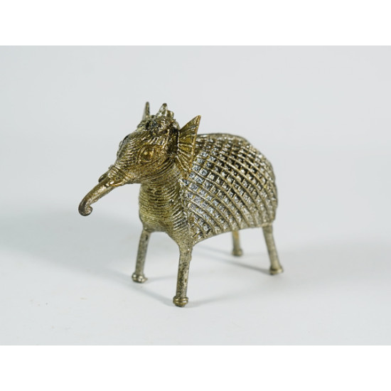 100% Brass Elephant Decorative Showpiece - For Home - Office - Interior Decor Handcrafted I Handmade | Gold colour Antique Design