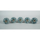 Grey & White Leaf Design Drawer Ceramic Knob - For Kitchen Cabinet Hardware Door Pulls Decorative Dresser - Pack Of 5