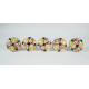 Yellow & Red Vintage Handmade Ceramic Knobs - For Kitchen Cabinet Hardware Door Furniture Handle Drawer Pulls Dresser Handle Knobs - Pack of 5