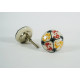 Yellow & Red Vintage Handmade Ceramic Knobs - For Kitchen Cabinet Hardware Door Furniture Handle Drawer Pulls Dresser Handle Knobs - Pack of 5
