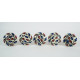 White & Blue, Red Leaf Design Ceramic Door Knob - For Drawer Kitchen Cabinet Hardware Door Handle Pulls Decorative Dresser Premium Elegance - Pack Of 5