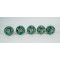 Green & Black Flower Design - Ceramic  Knobs - Door Handle For Kitchen Cabinets Wardrobe - Set Of 5