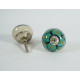 Green & Black Flower Design - Ceramic Knobs - Door Handle For Kitchen Cabinets Wardrobe - Set Of 5 Green & Black Flower Design - Ceramic Knobs - Door Handle For Kitchen Cabinets Wardrobe - Set Of 5