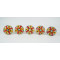 Red & Orange Vintage Handmade Ceramic Knobs - For Kitchen Cabinet Hardware Door Furniture Handle Drawer Pulls Dresser Handle Knobs - Pack of 5