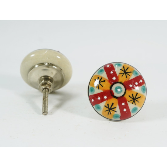 Red & Orange Vintage Handmade Ceramic Knobs - For Kitchen Cabinet Hardware Door Furniture Handle Drawer Pulls Dresser Handle Knobs - Pack of 5 Red & Orange Vintage Handmade Ceramic Knobs - For Kitchen Cabinet Hardware Door Furniture Handle Drawer Pulls Dresser Handle Knobs - Pack of 5