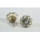 Off White & Black Flower Design Ceramic Knob - For Bathroom Kitchen Cabinet Hardware Door Pulls Decorative Dresser - Pack Of 5 Off White & Black Flower Design Ceramic Knob - For Bathroom Kitchen Cabinet Hardware Door Pulls Decorative Dresser - Pack Of 5