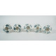 White & Grey Multi Design Ceramic Knob - For Bathroom Kitchen Cabinet Hardware Door Pulls Decorative Dresser - Pack Of 5
