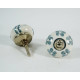 White & Grey Multi Design Ceramic Knob - For Bathroom Kitchen Cabinet Hardware Door Pulls Decorative Dresser - Pack Of 5