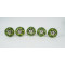 Green & Black Leaf Flower Design Ceramic Knob - For Bathroom Kitchen Cabinet Hardware Door Pulls Decorative Dresser - Pack Of 5