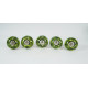 Green & Black Leaf Flower Design Ceramic Knob - For Bathroom Kitchen Cabinet Hardware Door Pulls Decorative Dresser - Pack Of 5