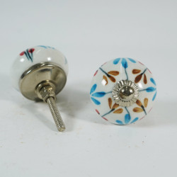 Multicolor Flower Design - Ceramic knobs - Two Design - Kitchen Cabinet Hardware Door Decorative Dresser Pulls - Set Of 5