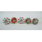 Ceramic  Knobs -Three Design Set - Decorative Kitchen and Dresser Handles - Set Of 5