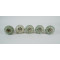Sage Green & White Flower Design Drawer Ceramic Knob - For Kitchen Cabinet Hardware Door Pulls Decorative Dresser - Pack Of 5