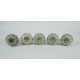Sage Green & White Flower Design Drawer Ceramic Knob - For Kitchen Cabinet Hardware Door Pulls Decorative Dresser - Pack Of 5 Sage Green & White Flower Design Drawer Ceramic Knob - For Kitchen Cabinet Hardware Door Pulls Decorative Dresser - Pack Of 5