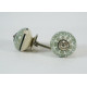 Sage Green & White Flower Design Drawer Ceramic Knob - For Kitchen Cabinet Hardware Door Pulls Decorative Dresser - Pack Of 5 Sage Green & White Flower Design Drawer Ceramic Knob - For Kitchen Cabinet Hardware Door Pulls Decorative Dresser - Pack Of 5