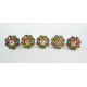 Red & Green Flower Design - Ceramic Knobs - For Decorative Kitchen and Dresser Handles - Set Of 5 Red & Green Flower Design - Ceramic Knobs - For Decorative Kitchen and Dresser Handles - Set Of 5
