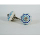 Ceramic  Knobs - Blue Sky Blue Round Design - Decorative Kitchen and Dresser Handles - Set Of 5