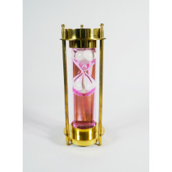 NOVELIKA- Sand Timer Hour Glass Sand Glass Clock Ideal for Workout Antique Nautical Décor with Compass, Pink (6 Minutes )