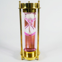 NOVELIKA- Sand Timer Hour Glass Sand Glass Clock Ideal for Workout Antique Nautical Décor with Compass, Pink (6 Minutes )