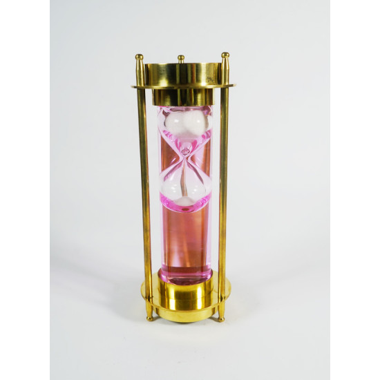 NOVELIKA- Sand Timer Hour Glass Sand Glass Clock Ideal for Workout Antique Nautical Décor with Compass, Pink (6 Minutes )