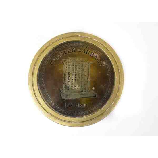 NOVELIKA - Brass Sundial Compass - Purpose Collectible Gift for Outdoor, Hiking, Camping | Charles Babbage 1791-1891