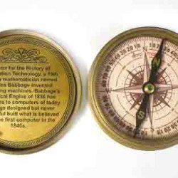 NOVELIKA - Brass Sundial Compass - Purpose Collectible Gift for Outdoor, Hiking, Camping | Charles Babbage 1791-1891