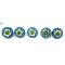 Blue & Green Leaf Flower Design Ceramic Drawer Knobs - For Kitchen Cabinet Hardware Door Handle Pulls Decorative Dresser - Pack Of 5