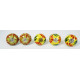 Ceramic  Knobs - Yellow & Green Two Flower Design Set - Decorative Kitchen and Dresser Handles - Set Of 5