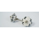 White & Black Leaf Flower Design Ceramic Drawer Knobs - For Kitchen Cabinet Hardware Door Handle Pulls Decorative Dresser - Pack Of 5