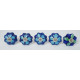 Sky & Navy Blue Floral Design Ceramic Drawer Knobs - For Kitchen Cabinet Hardware Door Handle Pulls Decorative Dresser - Pack Of 5