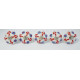 Blue Flower & Red Leaf Design - Ceramic  Knobs - For Farmhouse, Home, Office, Garage, Room, Bathroom, Kitchen, Bedroom - Set Of 5