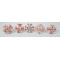 White & Red Colour Flower Design Ceramic Drawer Knobs - For Kitchen Cabinet Hardware Door Handle Pulls Decorative Dresser - Pack Of 5