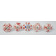 White & Red Colour Flower Design Ceramic Drawer Knobs - For Kitchen Cabinet Hardware Door Handle Pulls Decorative Dresser - Pack Of 5