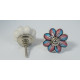 Ceramic Knobs - Two Flower Design Set - For Drawer Kitchen Cabinet Hardware Door Pulls Decorative Dresser - Set Of 5