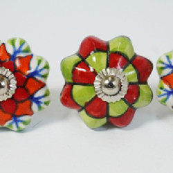 NOVELIKA -Unique Ceramic Vintage Flower Pottery Drawer Handle Door Knobs and Pulls for Kitchen Cabinets Home Interior Décor(SET OF 5 )